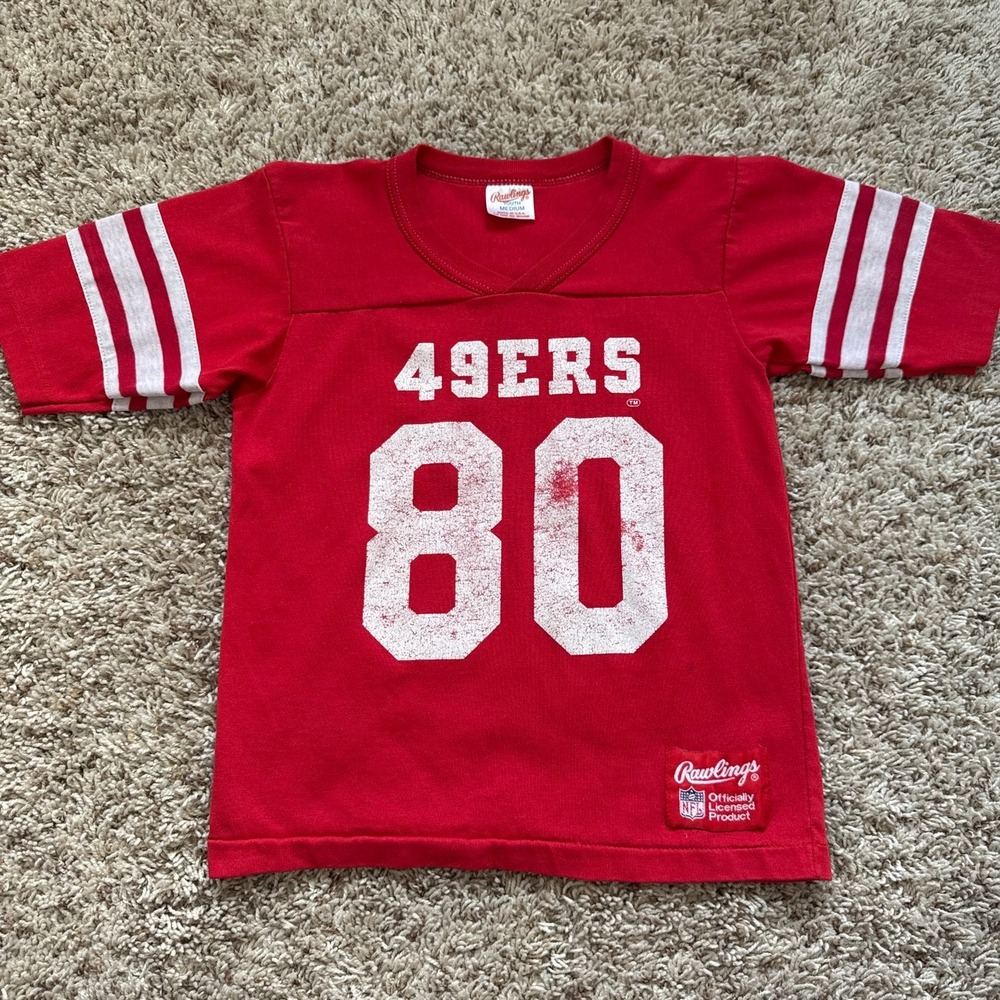 Vintage Rawlings San Francisco 49ers Jerry Rice 80 Jersey Youth Medium Red USA